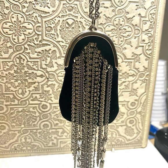 VINTAGE velvet purse pendant - Picture 2 of 5